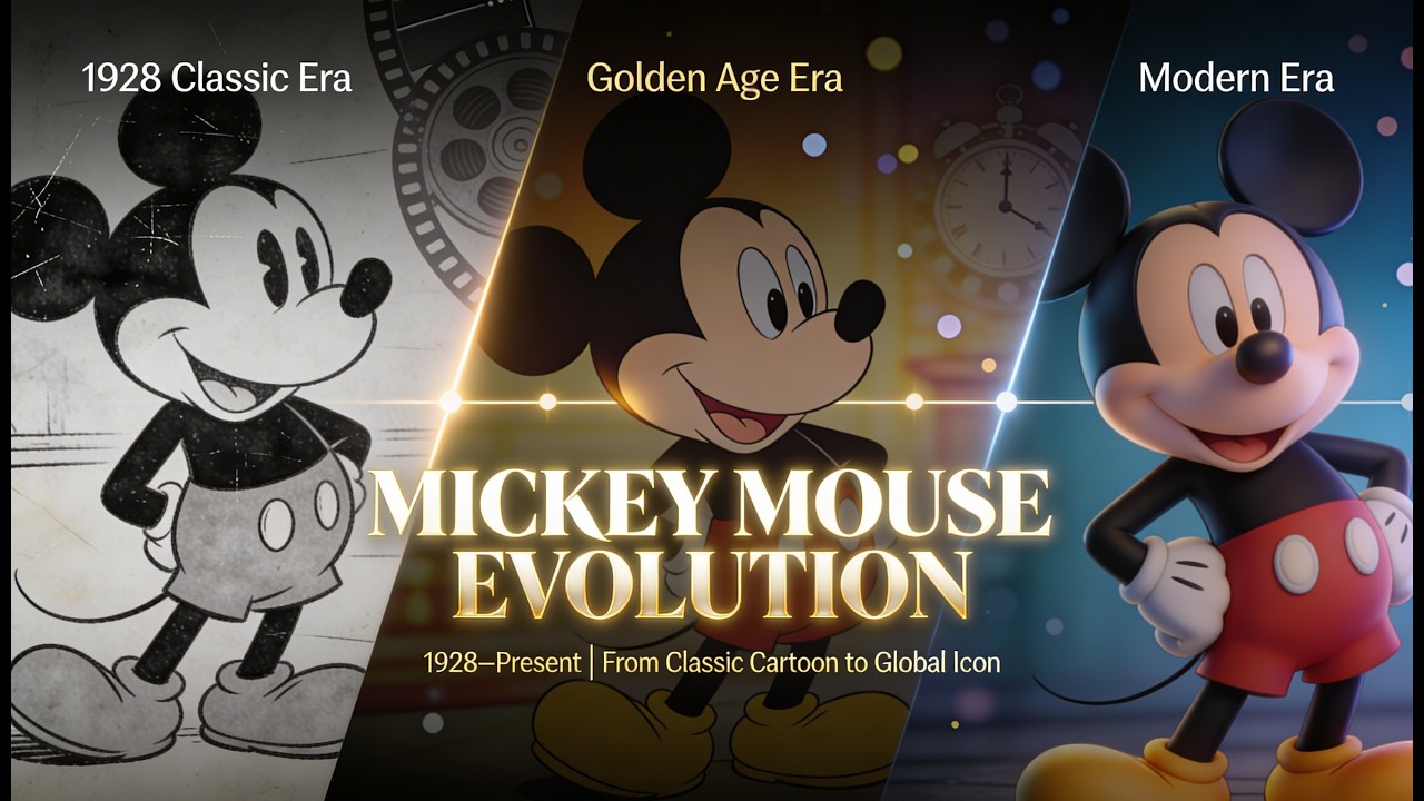 ▶️ Mickey Mouse Evolution (1928–Present) | From Classic Cartoon to Global Icon ✨📽️ #video