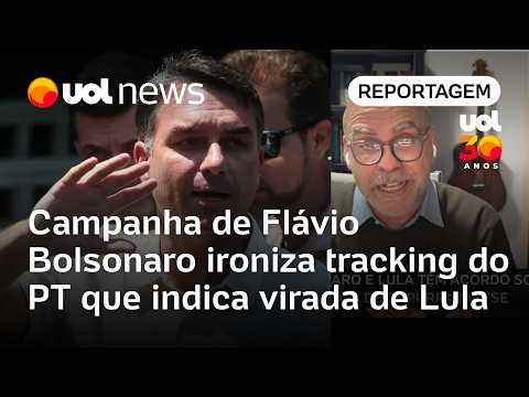 Campanha de Flávio Bolsonaro ironiza tracking do PT que indica virada de Lula | Alexandre Borges