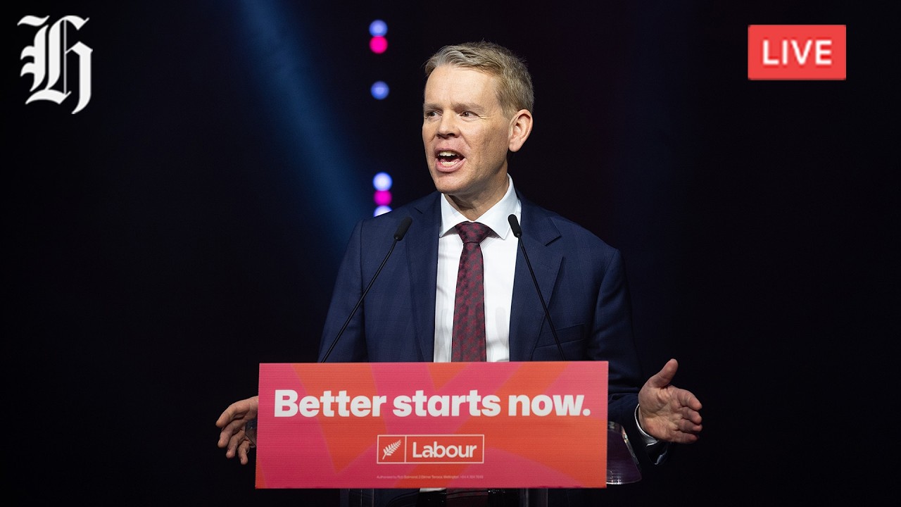 NZ Herald LIVE: Labour leader Chris Hipkins speaks to the media