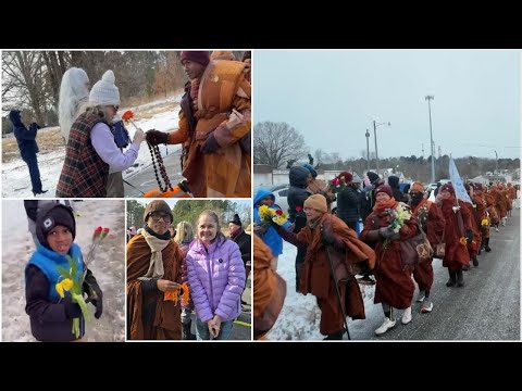 1,000+ people gather to see Buddhist monks' peace walk through Petersburg