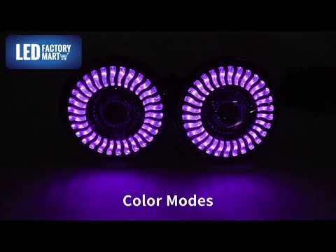 LED Factory Mart Universal 7" 3D RGB LED Headlights with Multi-Functions
