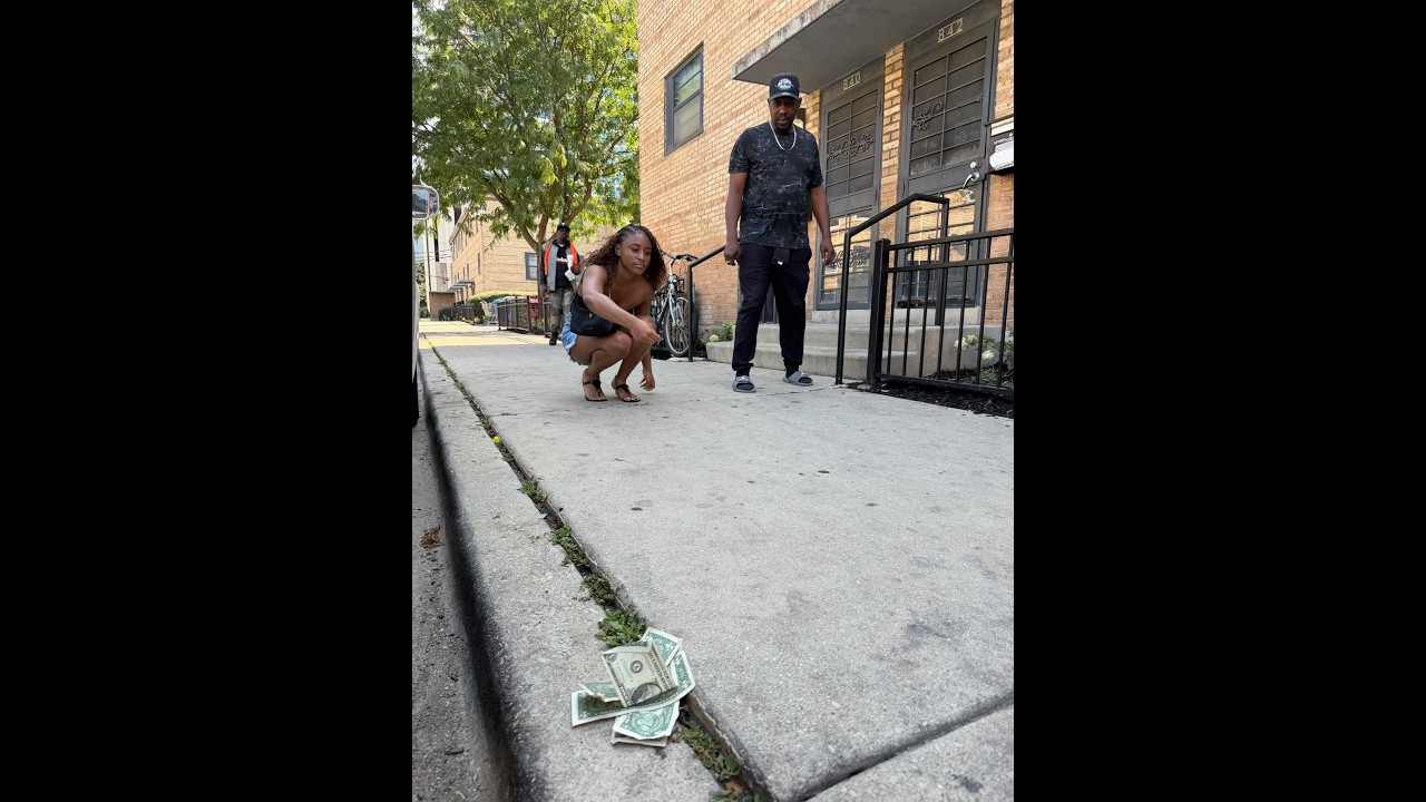 Destiny puts money up and learns how to play a street game called Pitching