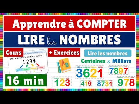 Les unités, les dizaines, les centaines et les milliers || Cours + Exercices : lire les nombres