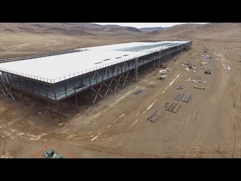 Tesla's Gigafactory: Drone's Eye View of the Massive Battery Factory