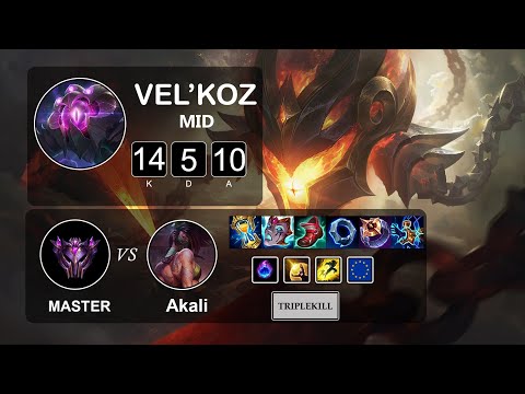 Mid Vel'koz vs Akali - LOL EUW Master Season 11 Patch 11.24