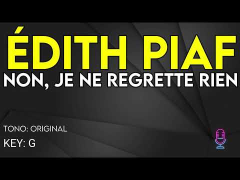 Edith Piaf - Non, Je Ne Regrette Rien - Karaoke Instrumental