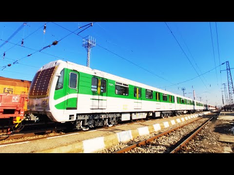 Trainspotting view Bulgaria: 🎥BDZ Cargo 55 004 delivery modernised 81.714/717 metro wagons in Sofia