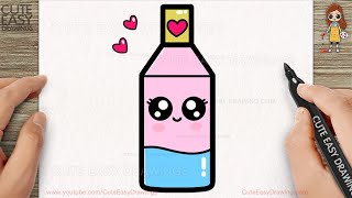 How to Draw a Cute Water Bottle Step by step Follow Along video for KIDS
