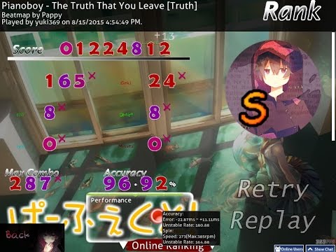 Pianoboy - The Truth That You Leave [Truth] Acc96.92% S *Last "Mouse playing" Replay