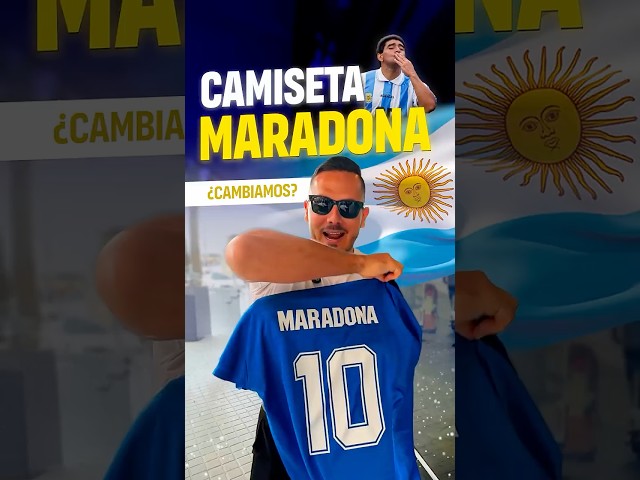 Vídeo relacionado con Camiseta de Fútbol Diego Armando Maradona. Réplica Oficial. Camiseta de Fútbol Argentina para Niño y Adulto., Azul oscuro y blanco, S