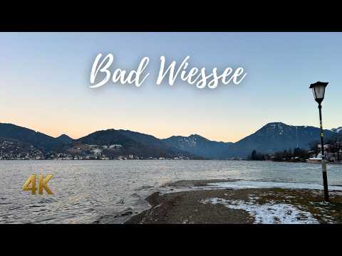 Winter Evening Walk in Bad Wiessee - Relaxing Bavarian Life - 4K
