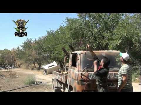 استهداف كتيبة أسامة بن زيد ولواء أبابيل حوران بقذائف الهاون مواقع قوات النظام في بلدة الأحمدية في ريف دمشق