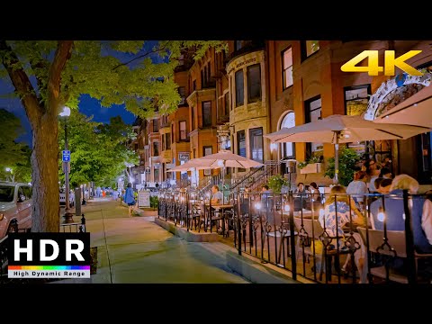 Boston 4K HDR - Night Walk - 90 minutes