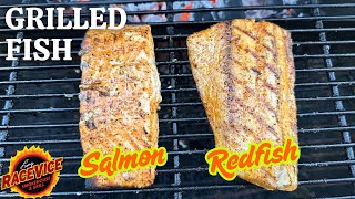 BEYOND EASY!! Grilled Salmon & Redfish on Weber Kettle.