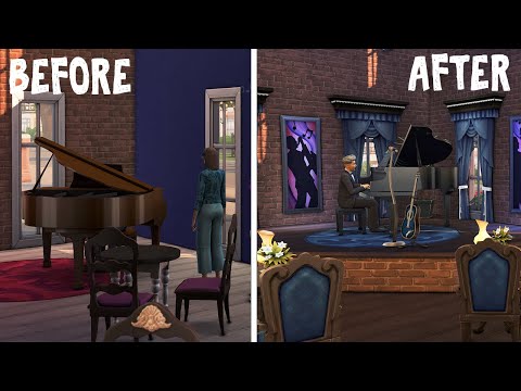Blue Velvet Night Club 🎹 || Renovating Base Game || The Sims 4: Speed Build