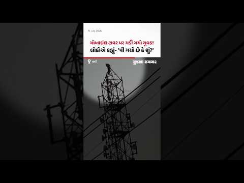 Vapi: વાપીના છીરી વિસ્તારમાં એક યુવક મોબાઇલ ટાવર પર ચડી જતાં અફરાતફરી | Gujarat Samachar Vapi: વાપીના છીરી વિસ્તારમાં એક યુવક મોબાઇલ ટાવર પર ચડી જતાં અફરાતફરી | Gujarat Samachar