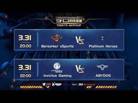 World Team League S5 Päivä V: Berserker eSports vs Platinum Heroes & Invictus Gaming vs ABYDOS