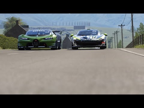 Bugatti Vision GT vs McLaren P1 Monster Energy at Highlands