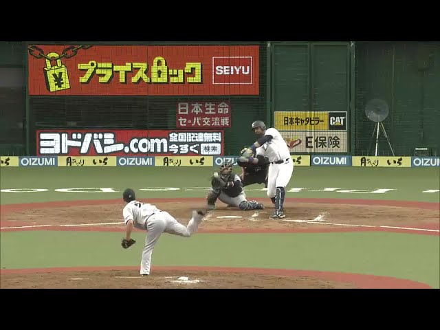 【7回裏】ライオンズ・メヒアの打球をドラゴンズ・亀澤が悪送球し同点に追い付く!! 2016/6/12 L-D