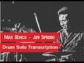 Max Roach - Joy Spring - Drum Solo Transcription (PDF)