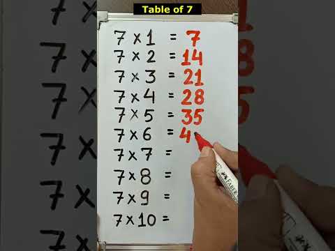 Table of 7 / 7 ka pahada / Basic Maths #shorts #viral #shortsvideo