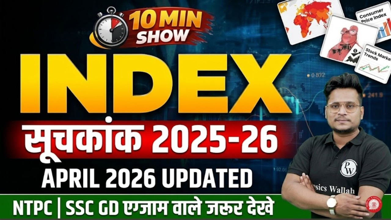 2025-2026 के INDEX | सूचकांक 2025-2026 | For All Exams | 10 Minute King Series | Current affairs2026