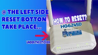 HOW TO RESET GLOBE AT HOME ROUTER (HG6245D) | EASY GUIDE