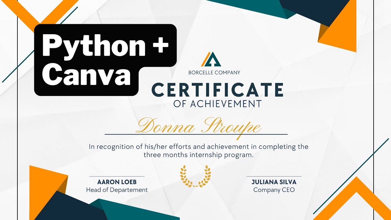 How I Generate Certificates with Python and Canva | Python Tutorial