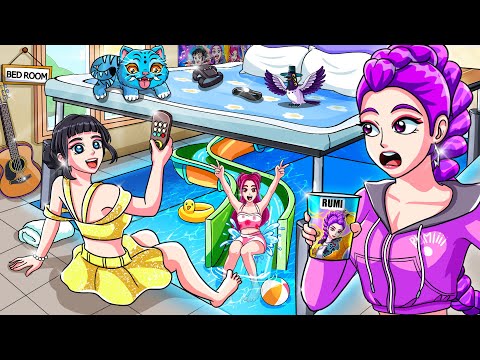 Kpop Demon Hunters: HUNTRIX Built a SECRET POOL In My House | KPop Demon Hunters Animation