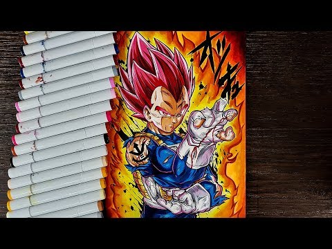 Drawing Vegeta Super Saiyan God Power and Pride - YouTube