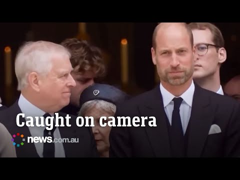 Awkward Andrew and William moment at the Duchess of Kent’s funeral