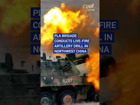PLA brigade conducts live-fire artillery drill in northwest China #coolchina