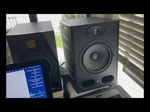 My Desk Top Computer Setup: Monitors Focal Alpha 80, Adam Audio A7x, Allen & Heath 10FX Mixer, Sub