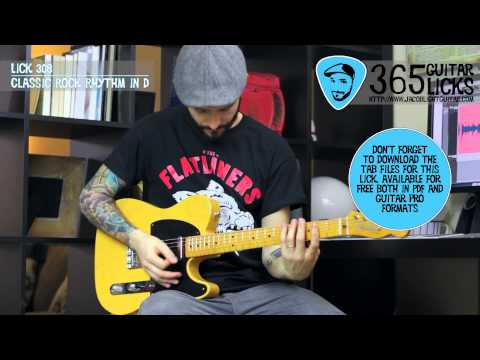 Lick 308/365 - Classic Rock Rhythm in D | 365 Guitar Licks Project