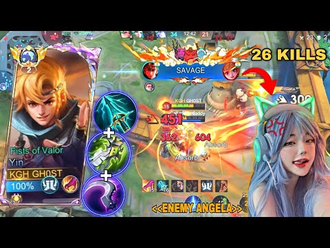 YIN 26 KILLS + SAVAGE😱!! INSANE DAMAGE + BEST BUILD & EMBLEM 2025 🔥| Mobile Legends