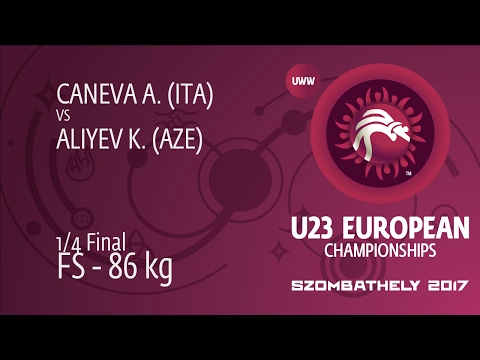 1/4 FS - 86 kg: K. ALIYEV (AZE) df. A. CANEVA (ITA), 8-0