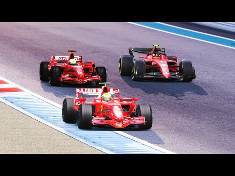 Ferrari F1 2022 vs Ferrari F1 2007 vs Ferrari F1 2008 - Abu Dhabi New Layout