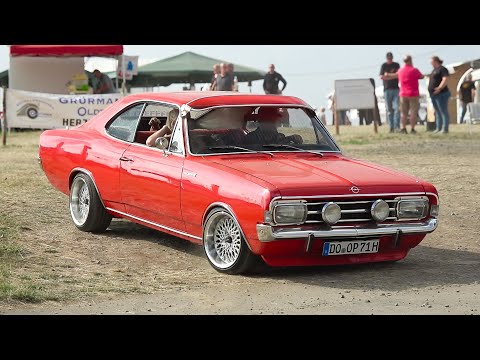 Classic Cars/Oldtimer leaving a Carmeet- Opel Kapitän, Ford Osi, Manta B, DeLorean, DKW Munga, E23..