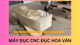 Đục hoa văn, hoa lá với máy đục cnc trong sản xuất nội thất Woodmaster WM-2025-6RC.