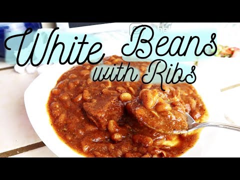 White Beans With Ribs | Frijoles Blancos con Costillas | Quick & Easy