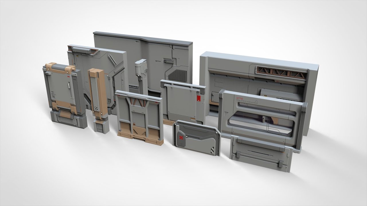 Sci-fi architecture kitbash 19 3D Model