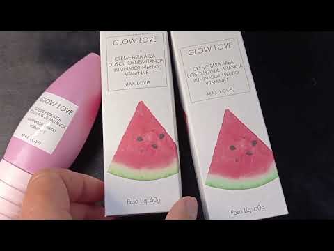 CREME PARA ÁREA DOS OLHOS GLOW LOVE MELANCIA 60G MAX LOVE BOX COM 36 UN