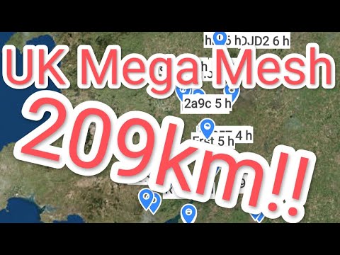 Meshtastic - 126km one way!! 209 km UK Mega Mesh with a Heltec V3 Lora esp32