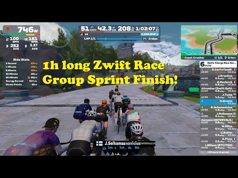 Last 2km Zwift Race Sprint Finish | 3rd Place Finish | Baltic Charge Zwift Race