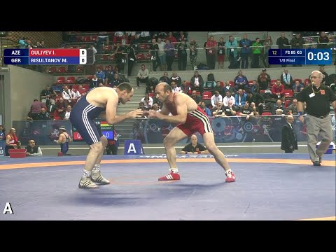 1/8 FS - 85 kg: I. GULIYEV (AZE) df. M. BISULTANOV (GER), 2-0