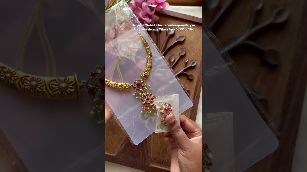 South Indian Elegance – Kemp Hasli Necklace You’ll Adore 💫