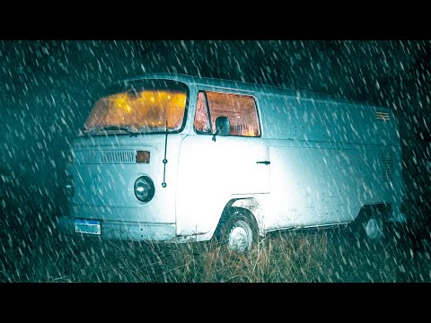 Van Camping in Heavy Rain and Fog - Long Version