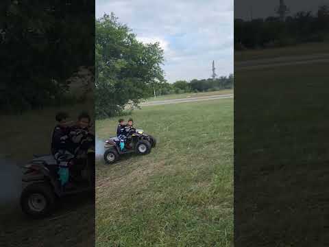Thumbnail for big brother taking his sister for a ride #fourwheeler #90cc #5yearold #3yearsold #passengerprincess by Nu Ride Inc.