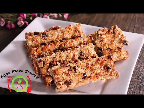 2 Ingredient Muesli Bars Recipe | Rolled Oats Bars Recipe | Food Made Simple
