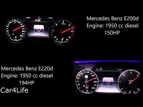 Mercedes Benz E-Class 200d vs 220d speed comparison